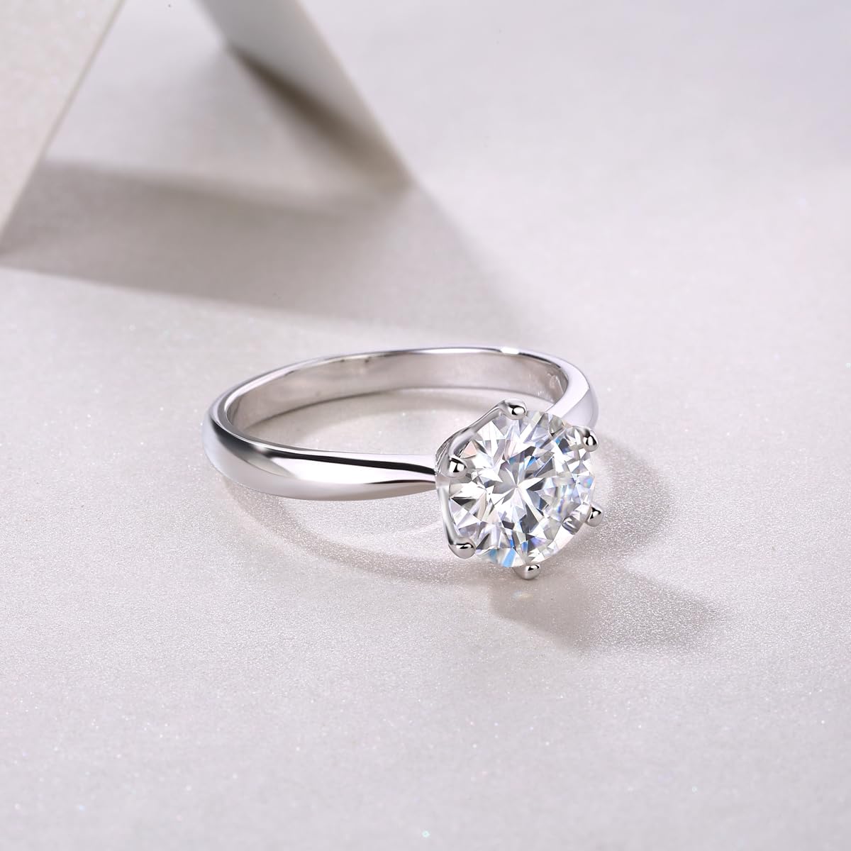 Sterling Silver 1ct Moissanite Engagement Ring