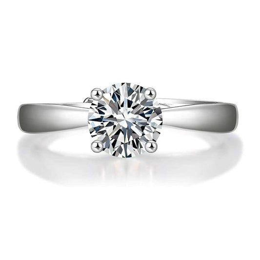 Sterling Silver Classic 1 Carat Moissanite Solitaire Engagement Ring